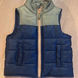 Kids Puffer Vest - Navy and Olive - Lightweight Warmth
